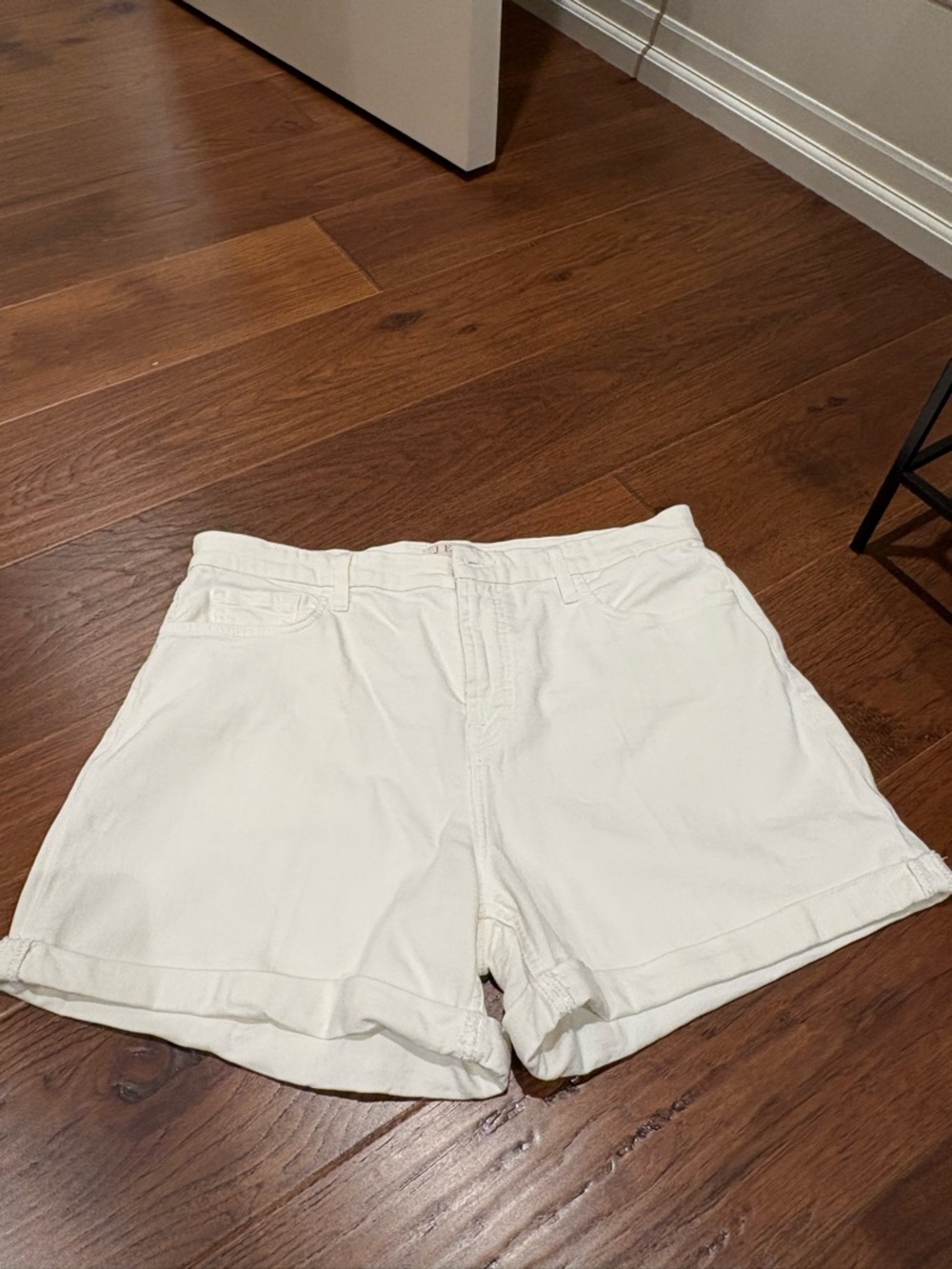 7 For All Mankind White Denim Jean Shorts